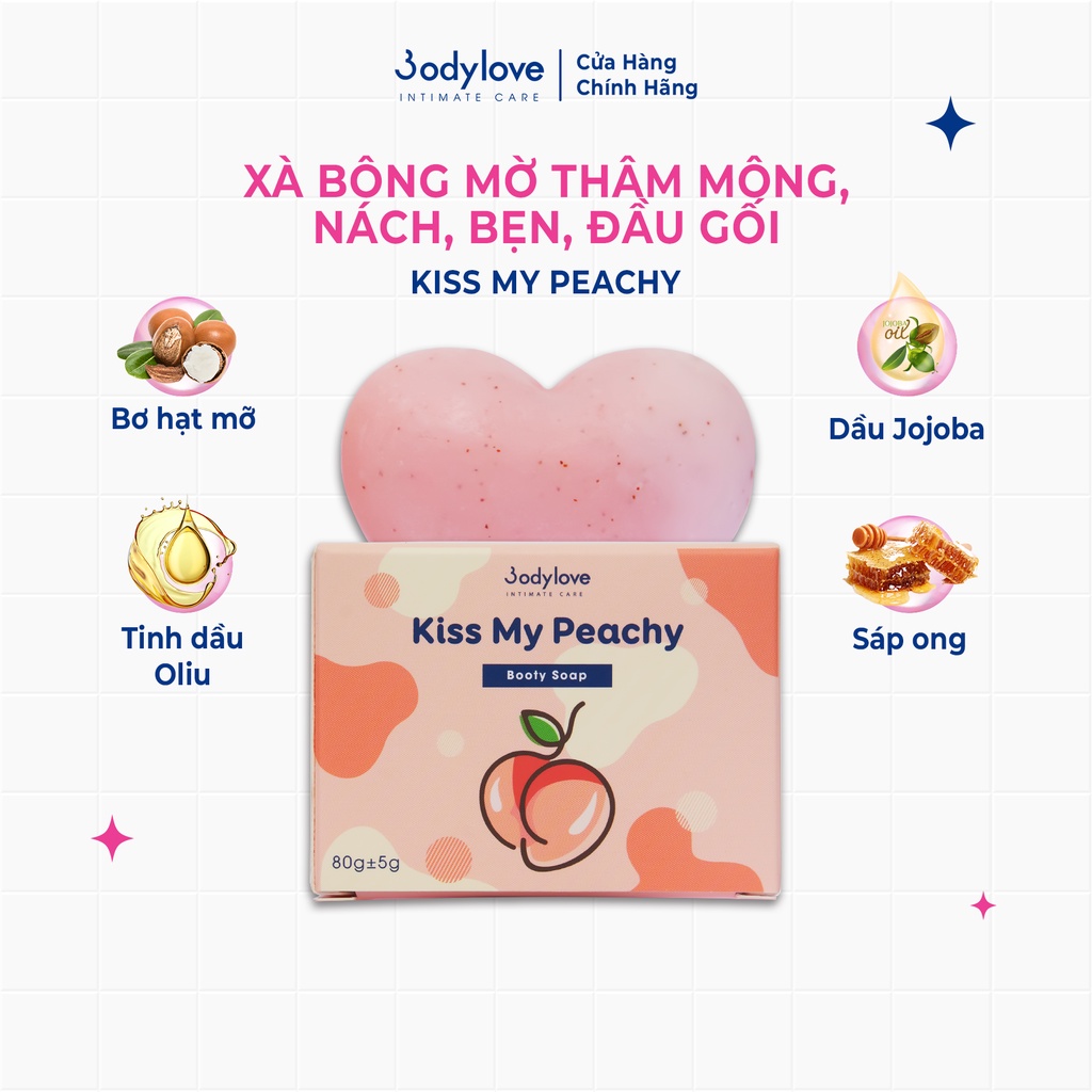 Xà bông làm sạch mờ thâm mông, nách, bẹn, đầu gối Kiss My Peachy BODYLOVE | BigBuy360 - bigbuy360.vn