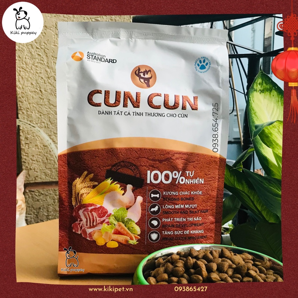Thức ăn cho chó con từ 3 tháng tuổi, Hạt tươi cho chó Cuncun 1,5kg, dành cho giống chó cỡ vừa và lớn