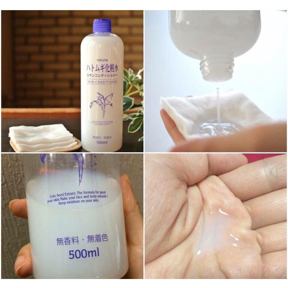 Nước Hoa Hồng Hatomugi Dưỡng Ẩm Naturie Skin Conditioner 500ml Nhật Bản