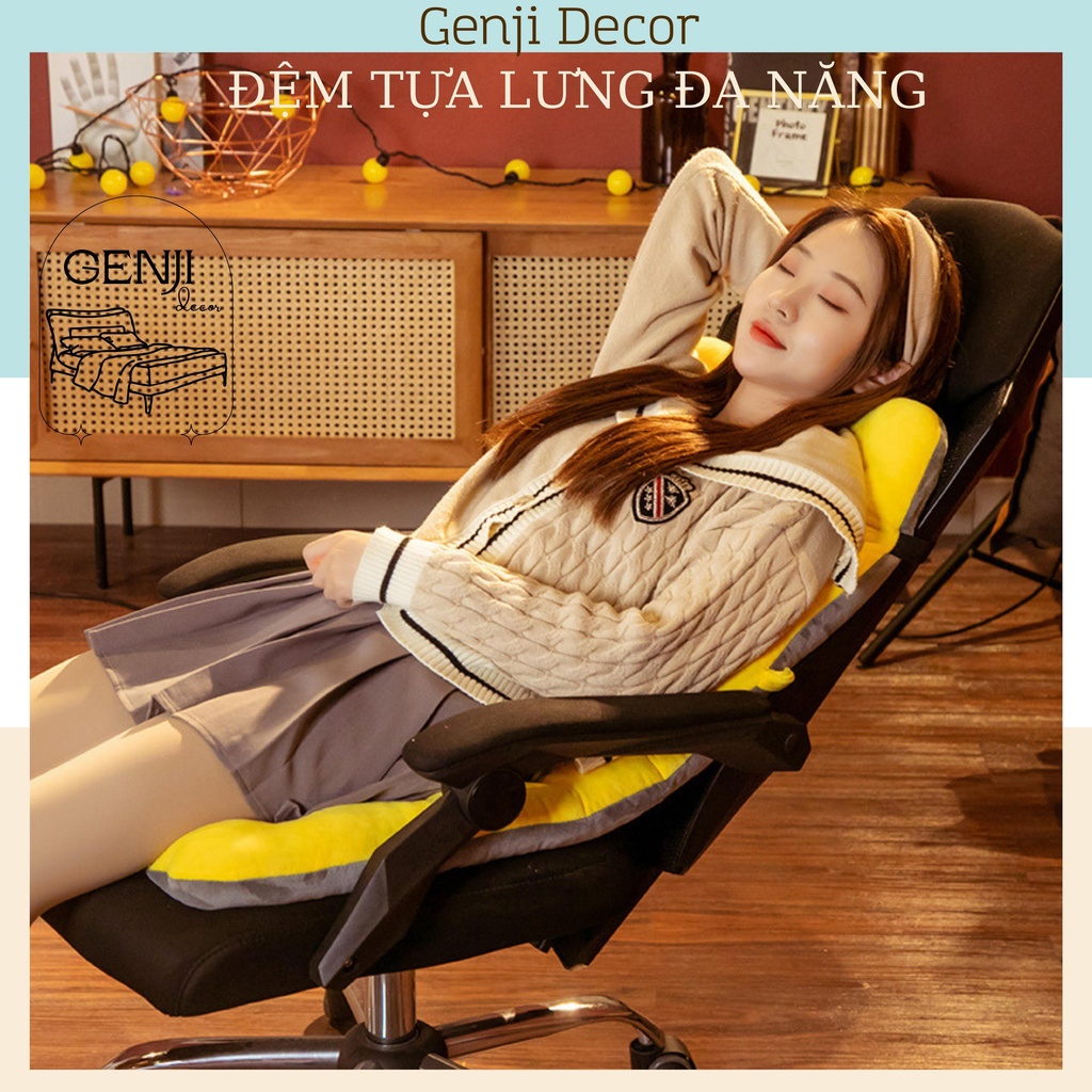 Đệm lót ghế đa năng Genji Decor, đệm lót ghế văn phòng vừa làm gối vừa làm đệm kích thước 45x85cm 50x100cm