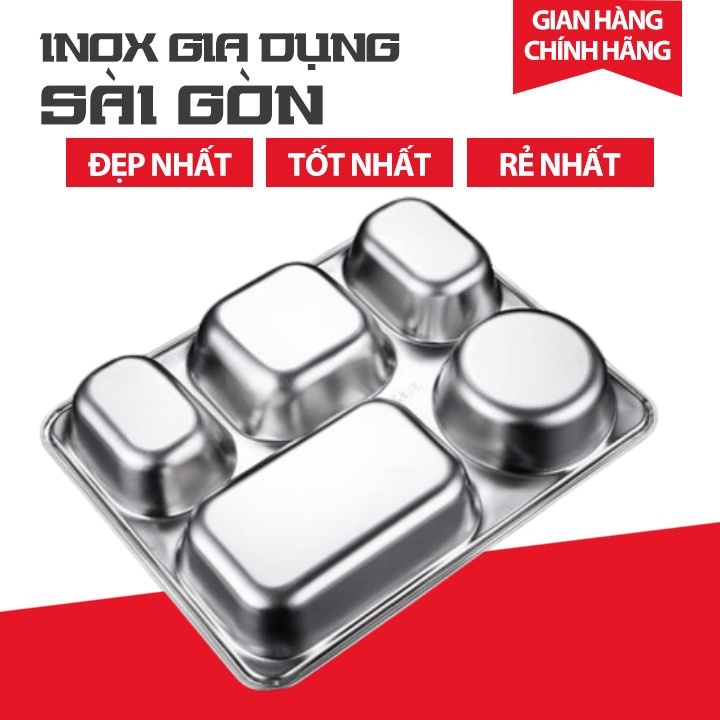 Khay Cơm Inox 5 Ngăn Cao Cấp Inox Gia Dụng SàiGòn