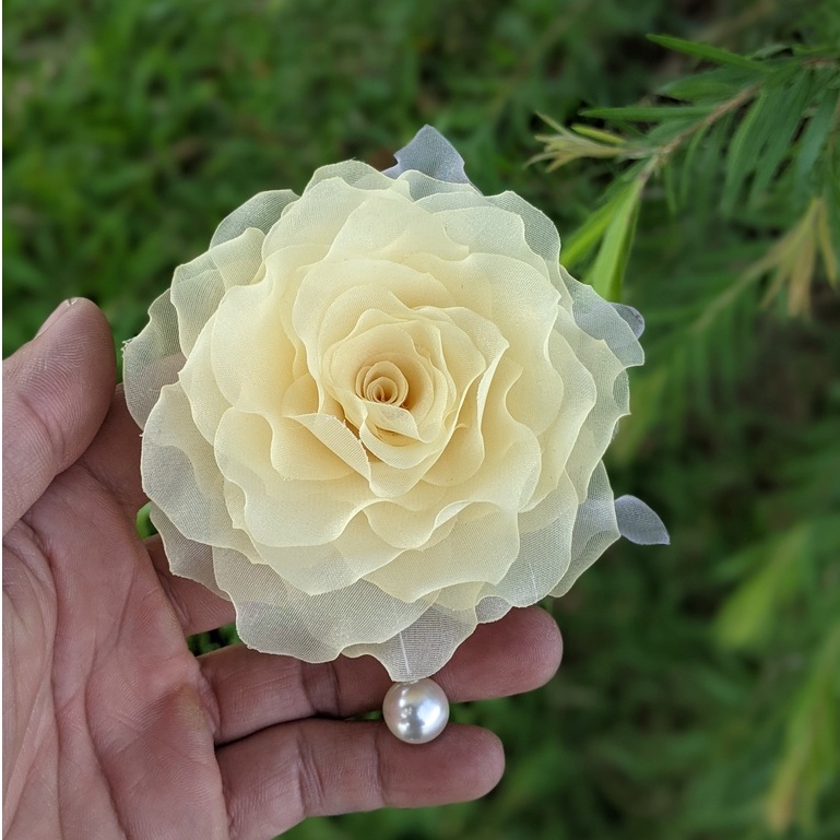 Hoa cài áo váy handmade vải voan cao cấp