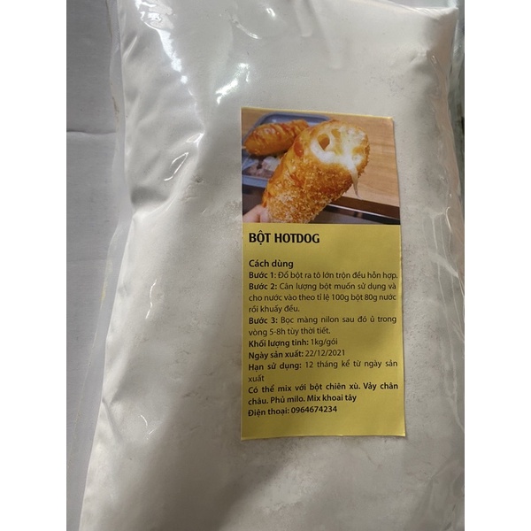 Bột làm hotdog- phô mai kéo sợi gói 1kg