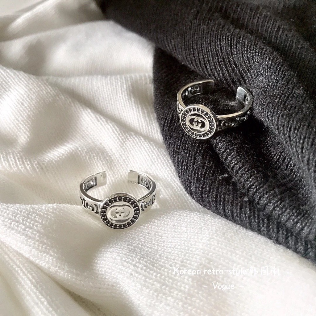 Hàng Mới Về Nhẫn GUCCI Thời Trang Mùa Hè Sang Trọng⚜️Nhẫn Bạc Thái Phong Cách Retro Thái Lan Siêu Cao Cấp Dễ Phối Đồ Hợp Thời Trang