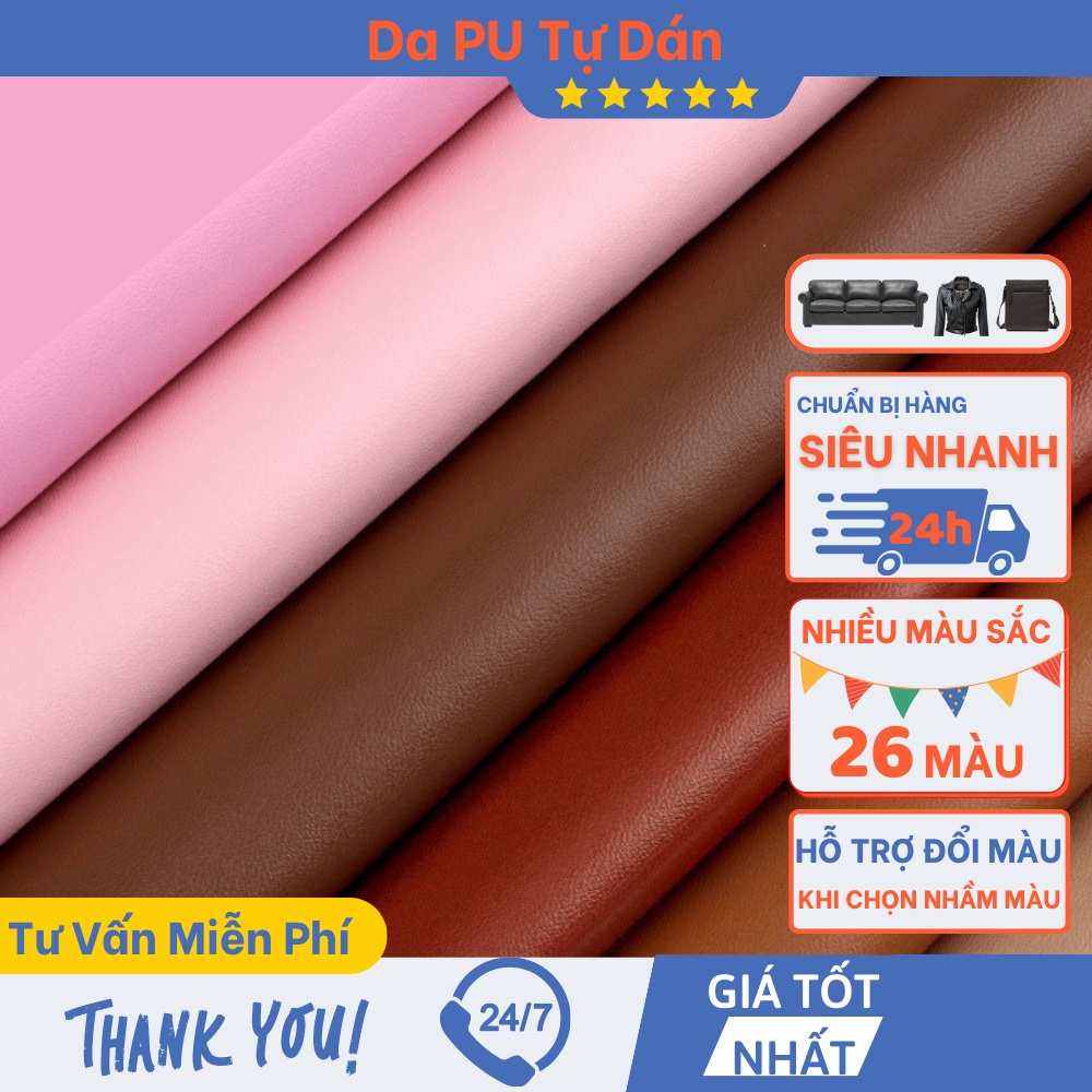 Miếng dán vải da PU cỡ lớn, da tự dính sửa ghế, nội thất 138*100cm 6M
