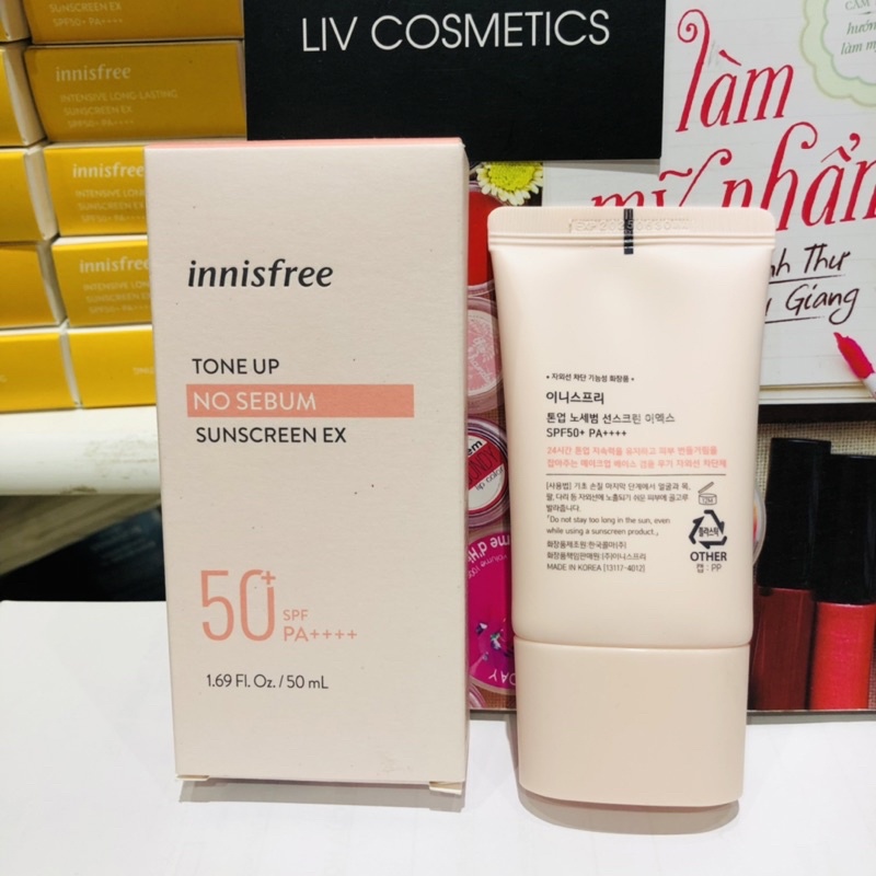 Kem Chống Nắng Nâng Tone Da Innisfree Tone Up No Sebum Sunscreen EX SPF50+ PA++++