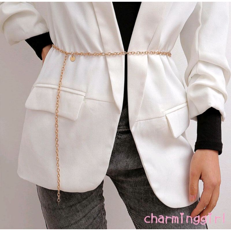 Thắt lưng mini phối dây xích cá tính