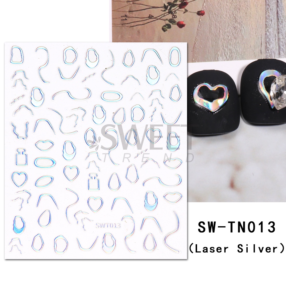 Miếng dán trang trí móng tay 3D STZPRONAIL bằng kim loại mạ vàng họa tiết đá cẩm thạch thiết kế thời trang