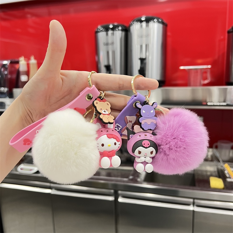 Móc Khóa Hình Thỏ Con Cinnamoroll Nhồi Bông Dễ Thương