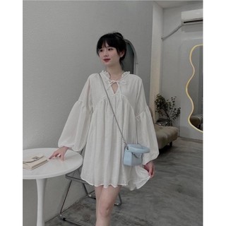ĐẦM BBD TRẮNG CỔ BÈO TAY BÍ