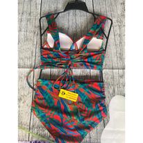 Bikini 2 Mãnh Đồ Bơi Đi Biển Họa Tiết Lá Đỏ Dể Thương XUKA XK09