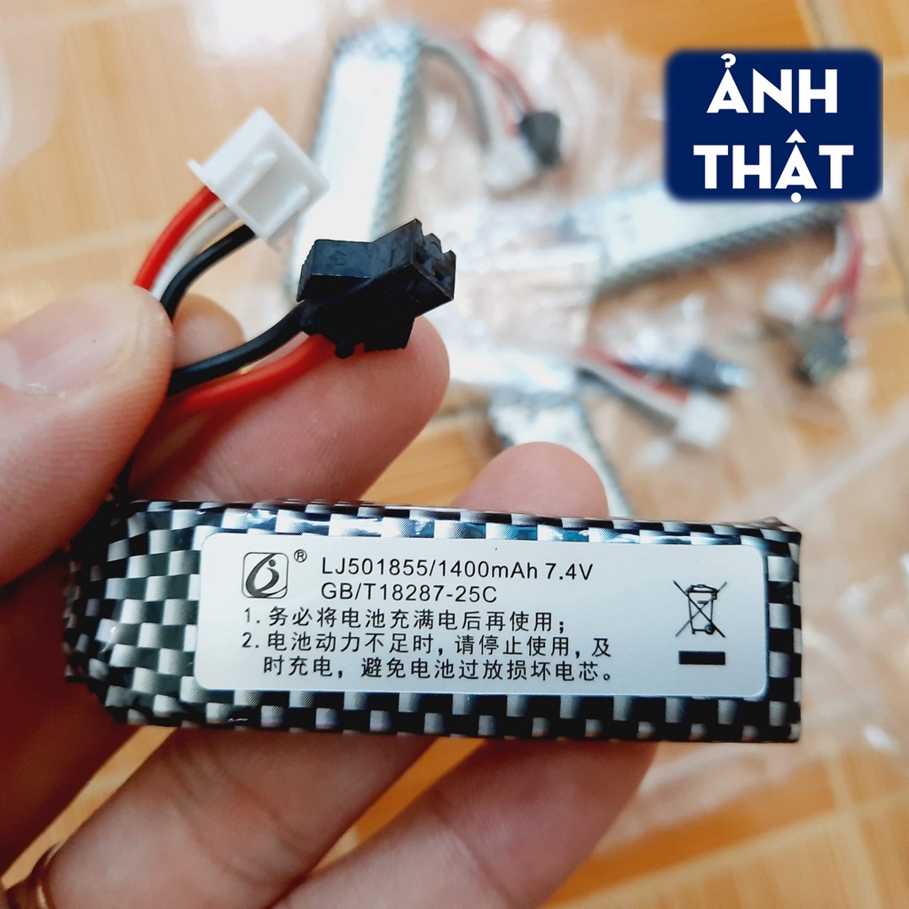 Pin Sạc Lithium PIN LJ501855 7.4V 1400MAH 25C Dành Cho Đồ Chơi Điều Khiển và Đồ Chơi Hành Động