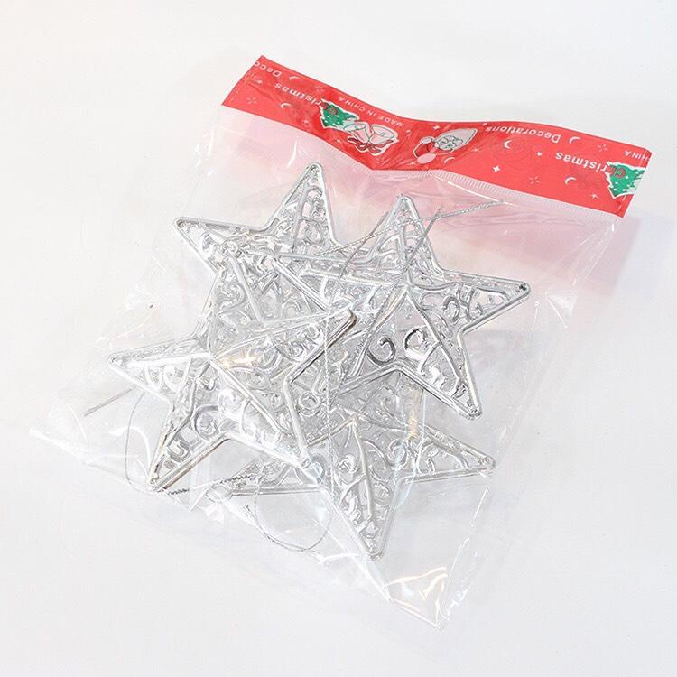 Set 4 sao trang trí noel, set sao trang trí cây thông noel nhân dịp giáng sinh