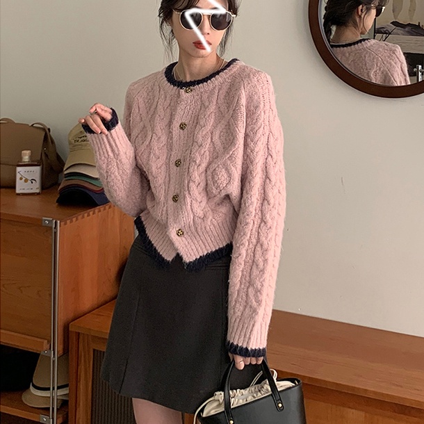 Áo khoác cardigan SUXI dệt kim tay dài thiết kế đơn giản thời trang mùa đông cho nữ
