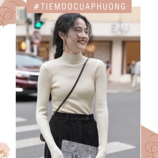 Áo len tăm cổ 3 phân nhiều màu