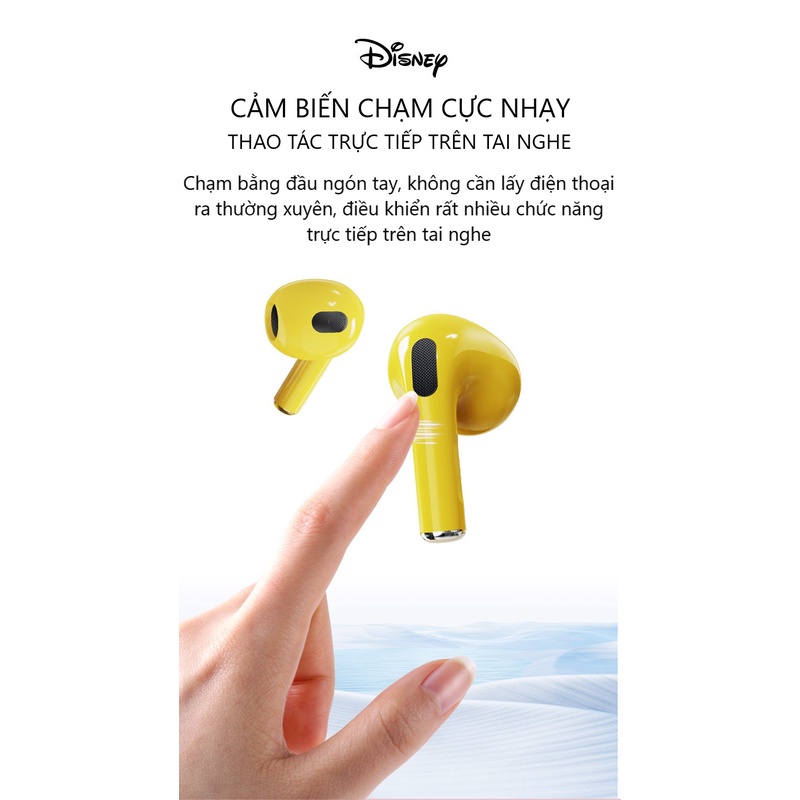 Tai nghe Bluetooth không dây Disney P68 TWS 5.2 chính hãng nút cảm ứng âm thanh HIFI có mic đàm thoại