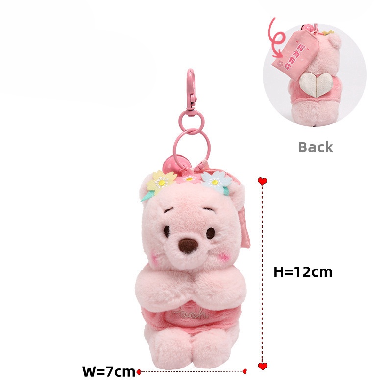 Móc Khóa Hình Gấu Bông Dâu Tây Disney Dễ Thương