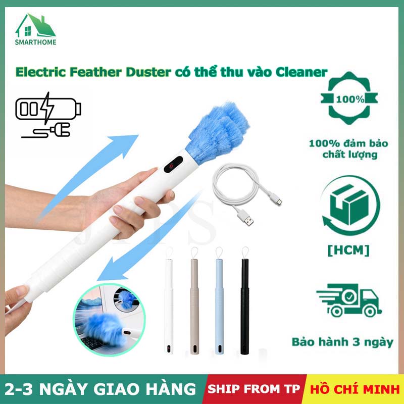 Máy Hút Bụi Điện Cầm Tay Lông Vũ Quay Bằng Kính Thiên Văn Bàn Chải Làm Sạch Bụi Loại Bỏ Bụi Cho Đồ Nội Thất Gia Đình Máy