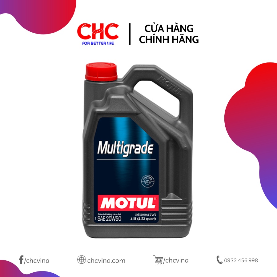 Dầu nhớt Motul 20W50 MULTIGRADE,  phù hợp các dòng xe cũ Toyota, honda, kia, huyndai, xe dịch vụ taxi