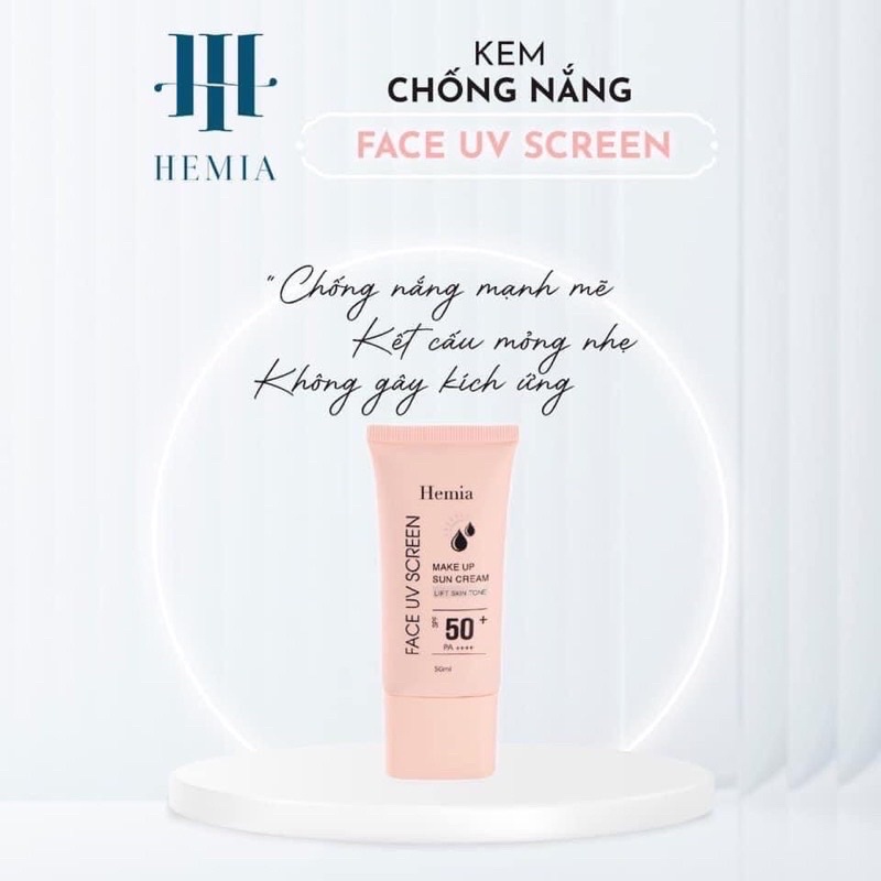 [Chính Hãng]Kem chống nắng HEMIA 50ml dưỡng trắng nâng tone SPF50+ tự nhiên Hàn Quốc