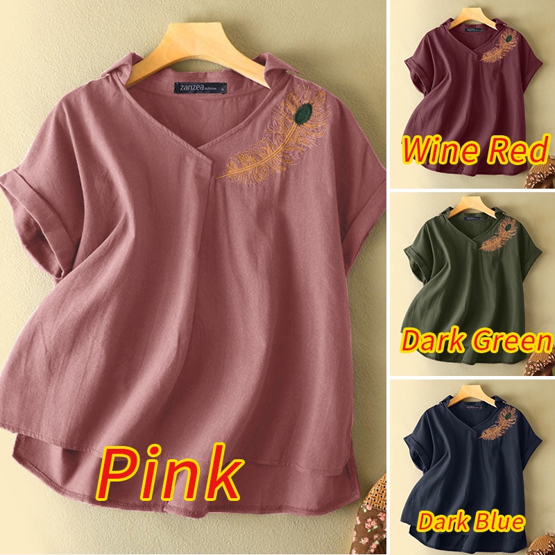 Áo nữ Zanzea tay ngắn cổ chữ v thời trang quyến rũ