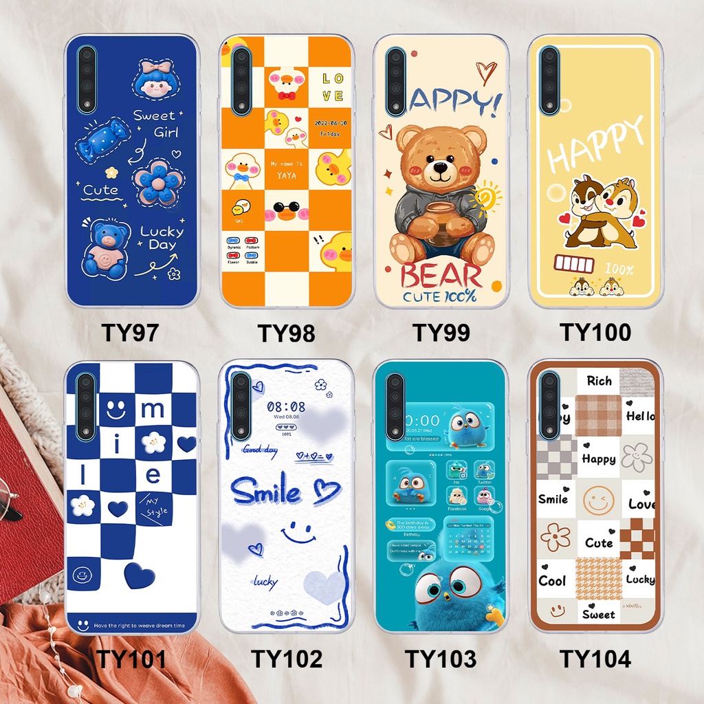 Ốp Vsmart Live in hình gấu vịt caro nhiều màu sắc ngộ nghĩnh dễ thương