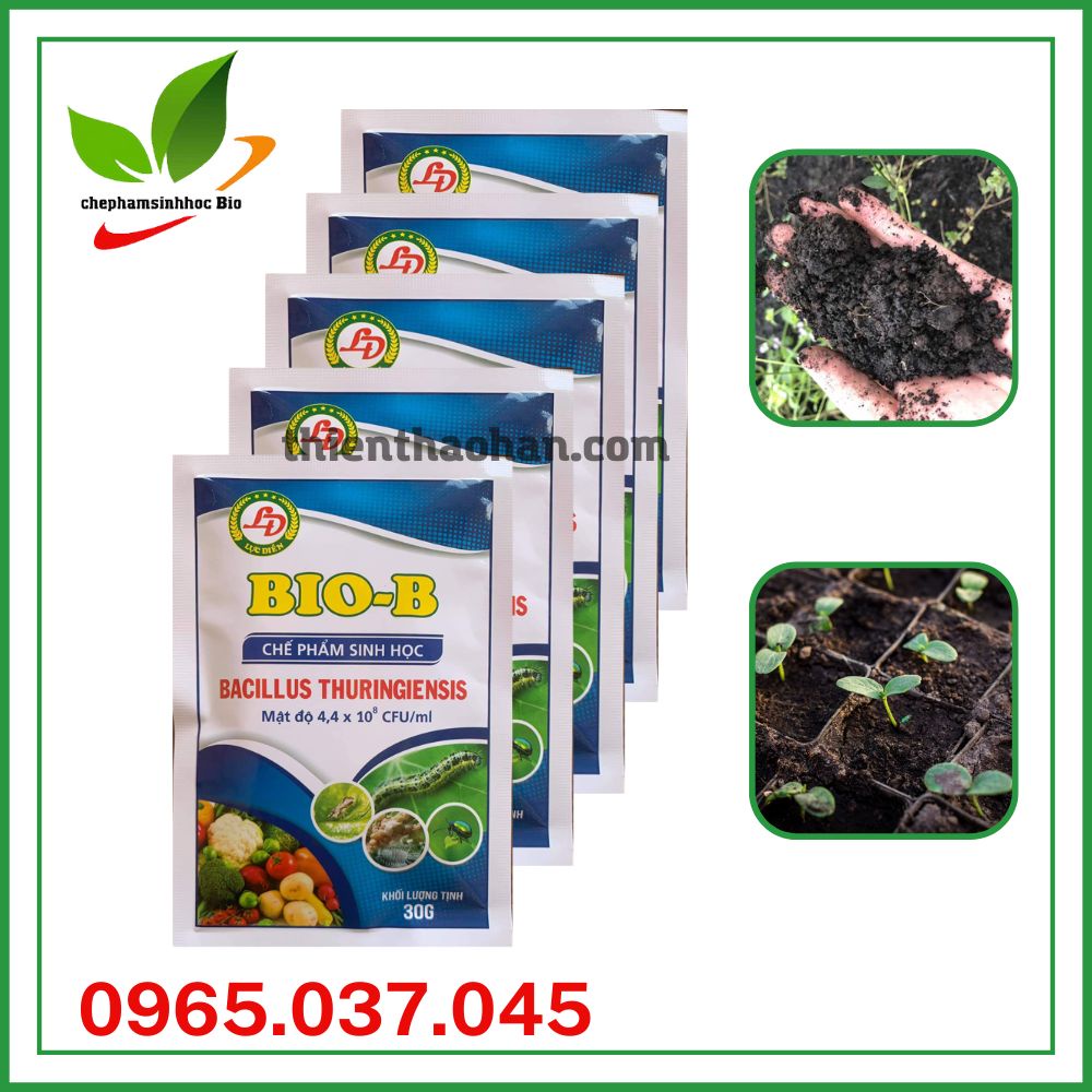 Combo 5 gói  Chế phẩm sinh học Bio B. Diệt côn trùng sâu bọ trên cây trồng