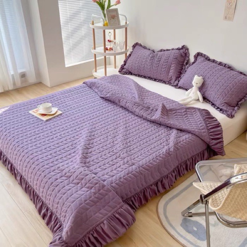 Bộ chăn ga gối HELLO SUMMER Đũi Trần Hàn Quốc sẵn tại Sam-Store
