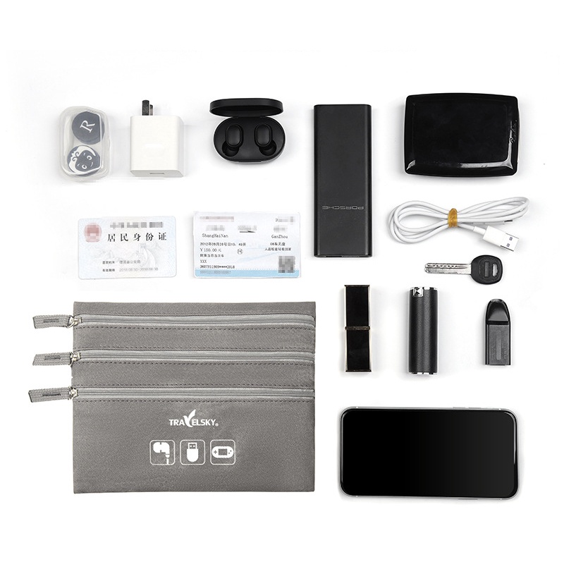 Túi Phân Loại Tiền Và Cáp Dữ Liệu Kỹ Thuật Số Đa Năng Cho Du Lịch