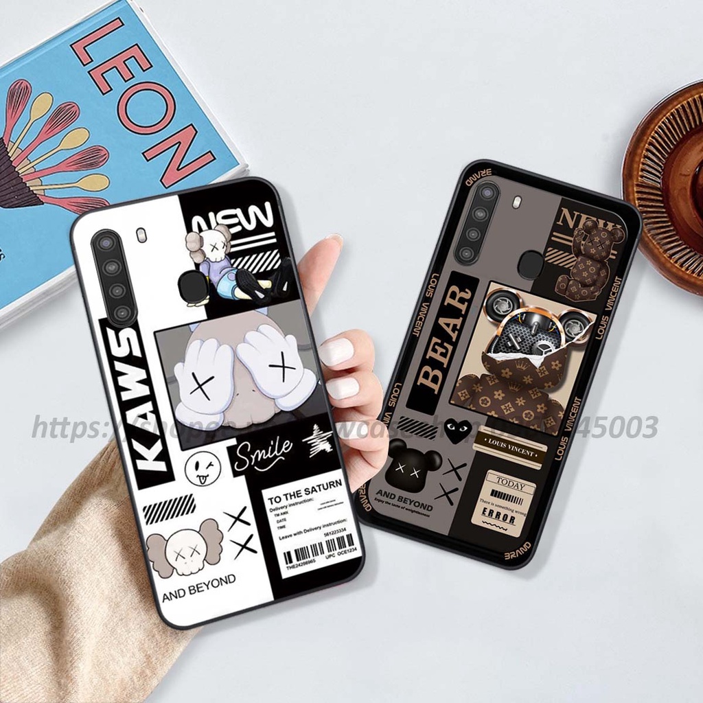 Ốp Samsung A21s / A31 / A51 / A71 in hình 3D Bear Brick,Bear Love,K@ws,Coffee,...