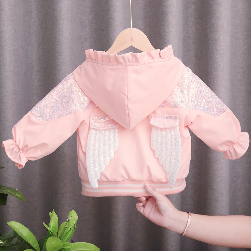 Áo Khoác Có Nón Gắn Cánh Dễ Thương Kiểu Hàn Quốc Thời Trang Xuân Thu 2022 Cho Bé Gái