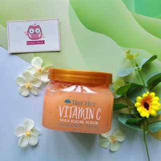Tẩy tế bào chết toàn thân vitamin C Tree Hut - sáng da, mờ thâm khuỷu tay đầu gối, cho da láng mịn