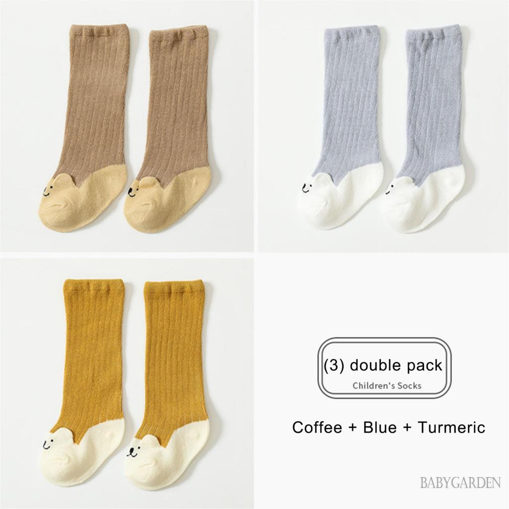 Tất Dệt Kim Co Giãn Giữ Ấm Chân Hình Gấu Hoạt Hình Cho Bé 0-12 Tháng Tuổi