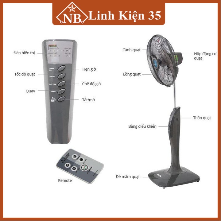 Remote điều khiển quạt Mitsubishi ( Đã có pin )