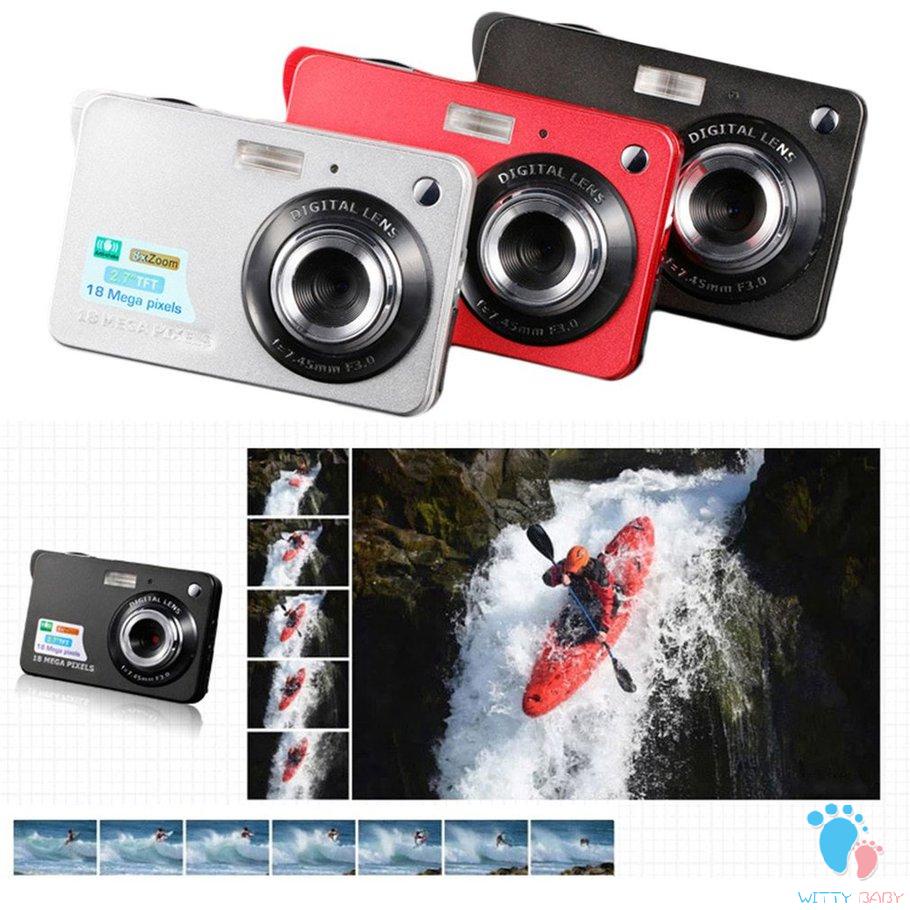 2.7 Inch TFT LCD Display 18MP 720P 8x Zoom HD Digital Camera Anti-Shake Camcorder Videos CMOS Micro Camera Children Gift