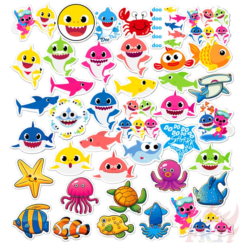 50Pcs/Set ☆ Baby Shark Series 01 Stickers ☆ Children's Song DIY Fashion Waterproof Doodle Decals Stickers