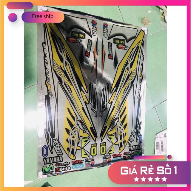 FREE SHIP + QUÀ TẶNG Tem rời Exciter 2010  lửa vàng đen  chất liệu Crom