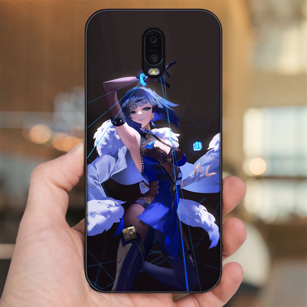 Ốp lưng Samsung J7 Plus viền đen in hình Yelan Genshin Impact