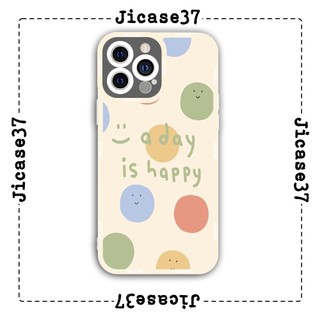 Ốp lưng iphone và samsung xiaomi oppo cạnh vuông Jicase A day is happy
