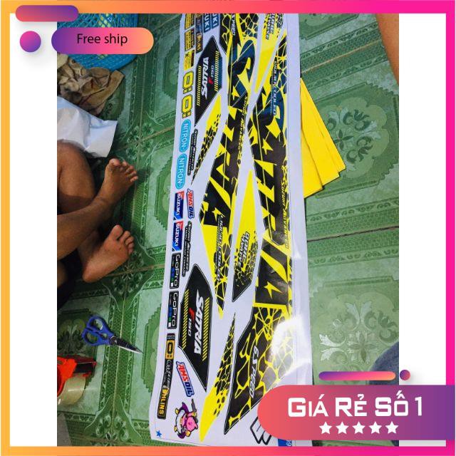 FREE SHIP + SALE SỐC +DECAL PVC 5 LỚP CHẤT LƯỢNG CAO Tem rời satria fi vàng đen