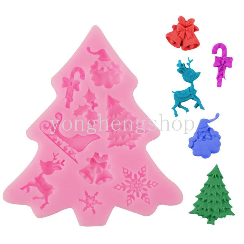 Khuôn Silicone Làm Bánh &amp; Socola Hình Cây Thông Giáng Sinh DIY