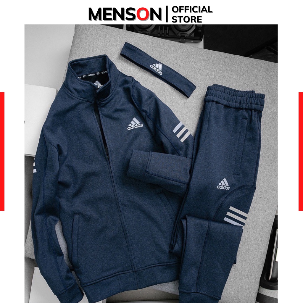 Bộ quần áo dài tay mùa đông nam Adidas không co giãn Hàng cao cấp Menson MSO443 Thời trang nam hiện đại 2022