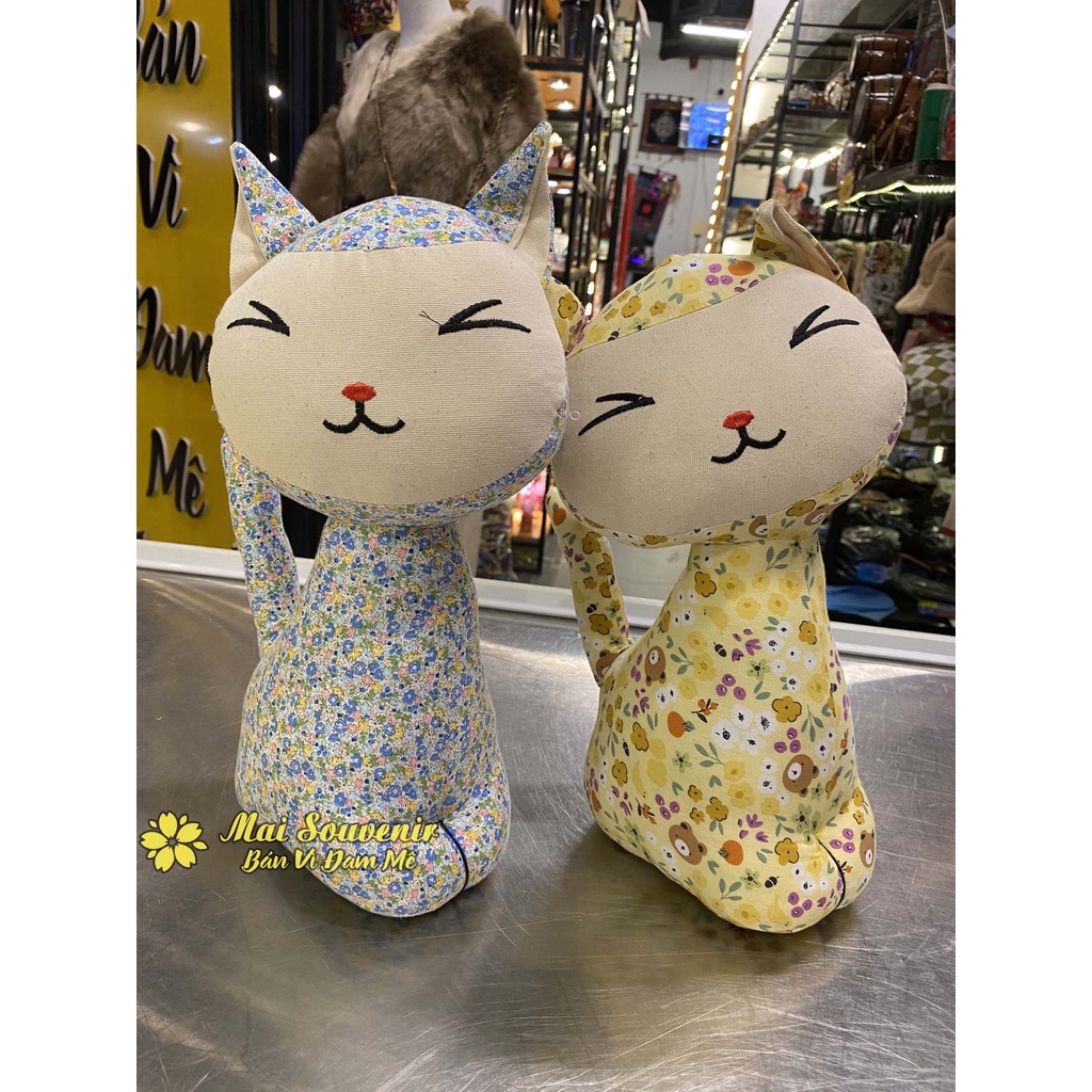 Thú Nhồi Bông Thổ Cẩm Handmade Siêu Dễ Thương, Hình Mèo, Gấu, Ngựa, Chuột,.. - Mai Souvenir