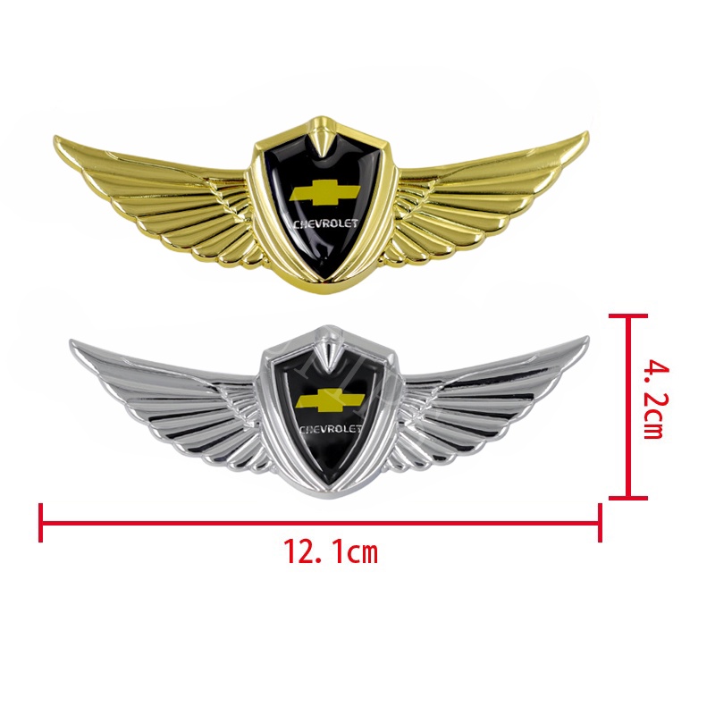 Logo Kim Loại Hình Đôi Cánh 3D Trang Trí Thân Xe Hơi Chevrolet Captiva Lova Zafira Spin Orlando Trax Colorado Aveo Spark