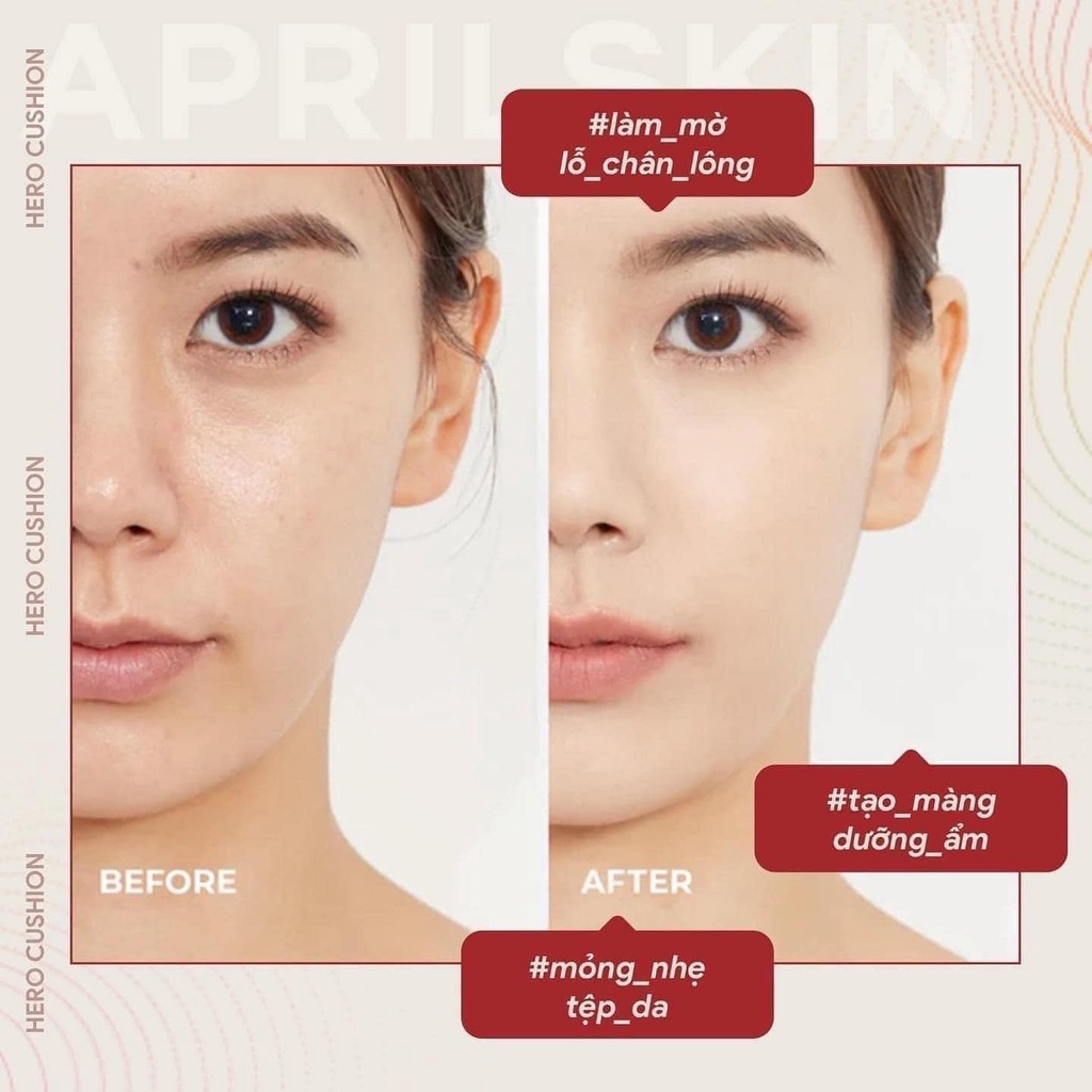 Phấn Nước AprilSkin Magic Snow Cushion / April Skin Ultra Slim Cushion / APRILSKIN HERO CUSHION vỏ đen, tím, đỏ
