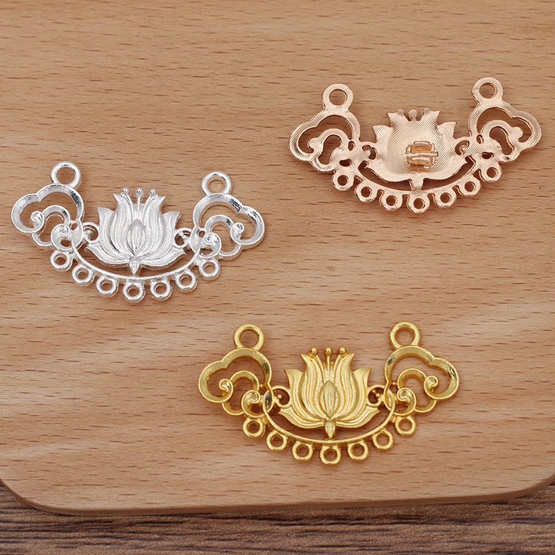 Phiến treo đúc họa tiết sen 22*43mm nguyên liệu làm trâm làm trang sức cổ trang cospaly cổ phụ có màu KC