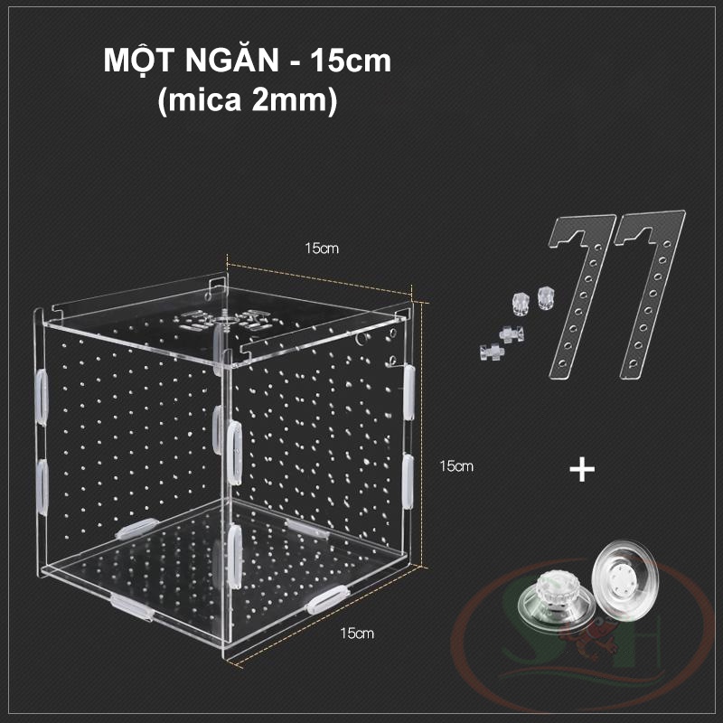 Box tép mica OEM dạng hít treo đa năng lồng dưỡng cây cá tép