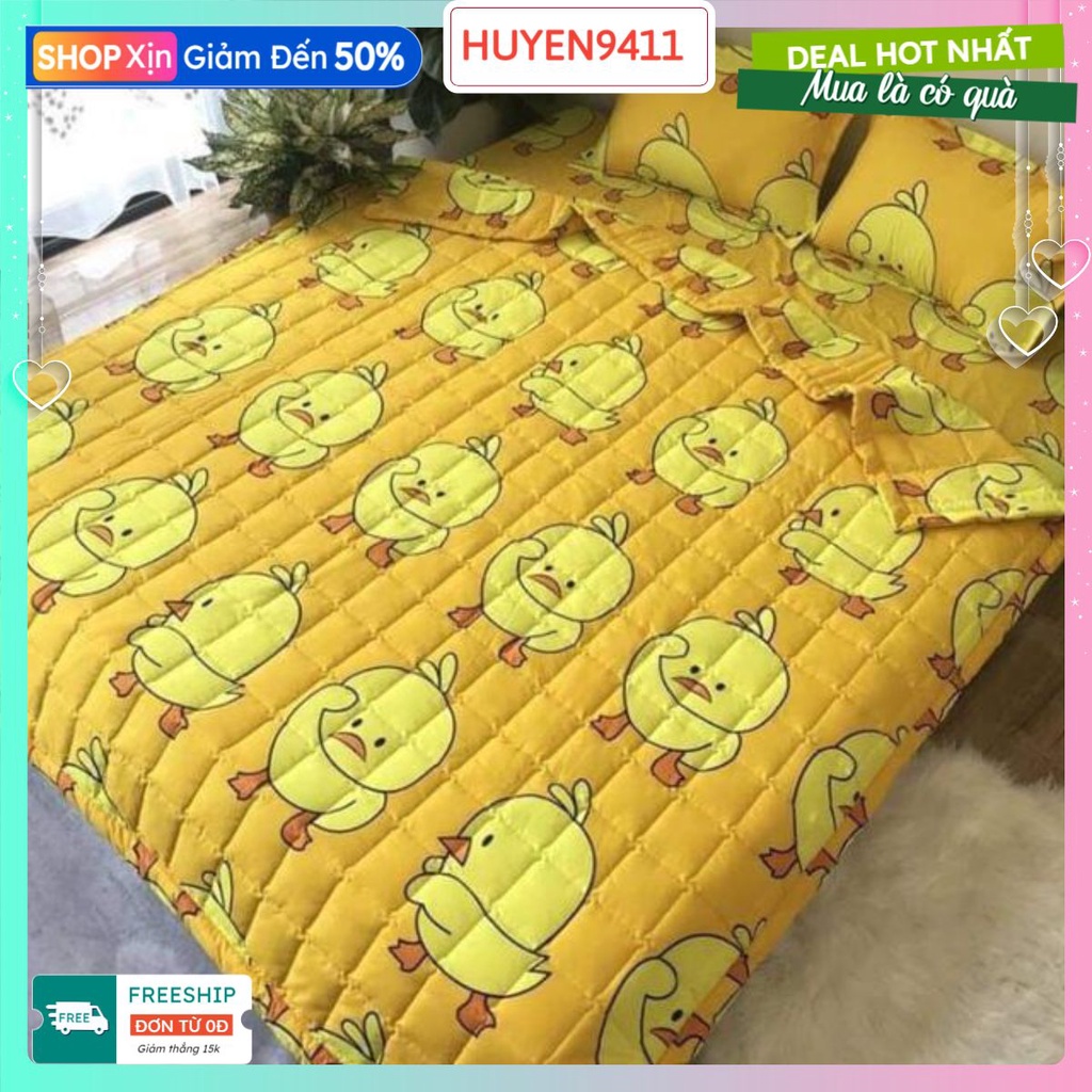 Ga trải giường 1.6x2m nền vàng vịt con ms008