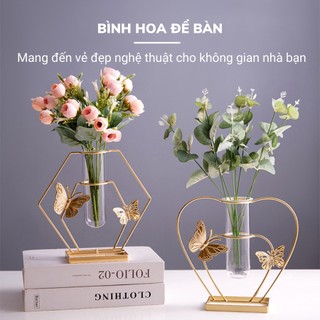 Bình hoa decor trang trí nhà cửa, lọ hoa thuỷ tinh để bàn - Quà Tặng MoCa