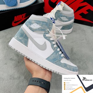 Giày thể thao Jordan 1 High Hyper Royal xanh nỉ, Giày sneaker JD1 xanh, Jodan Xanh loang nỉ cổ cao siêu hot 2022